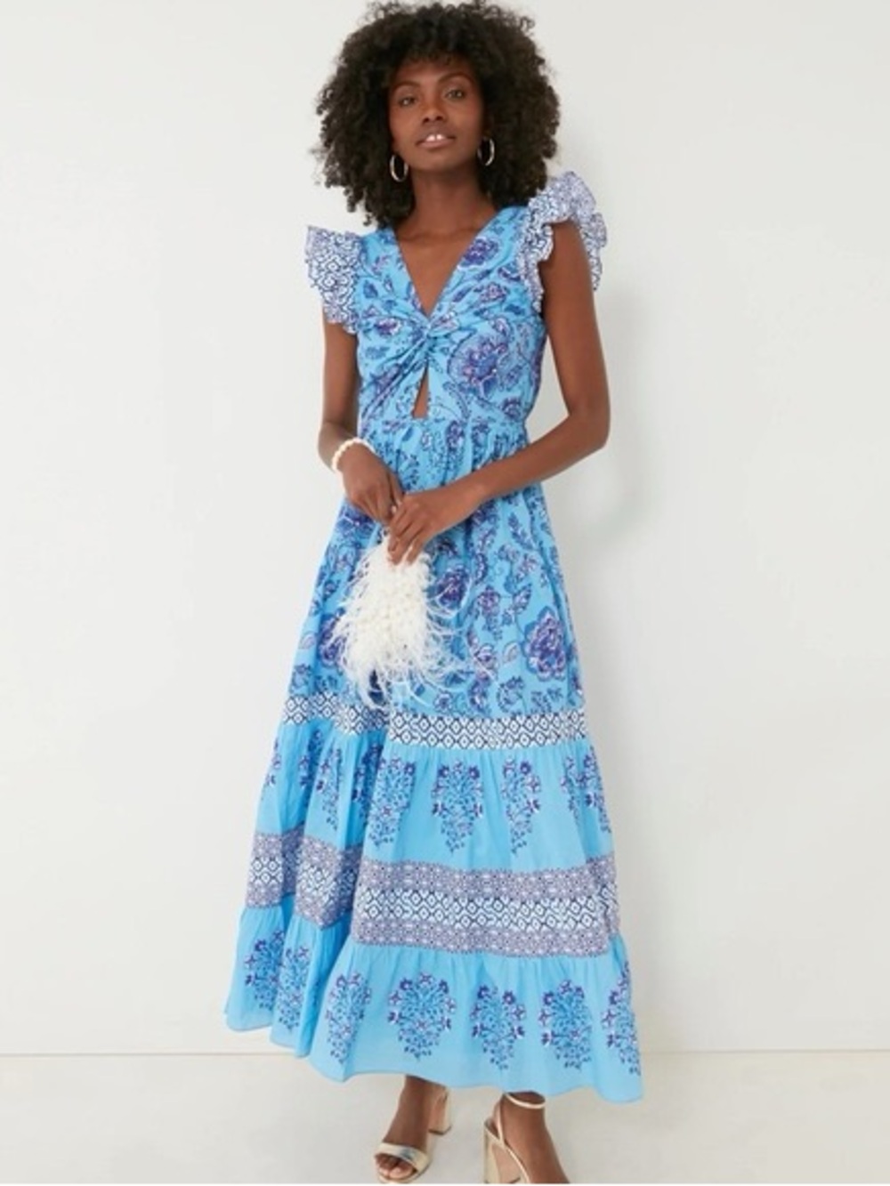NEW CELINA MOON flavian dress in blue